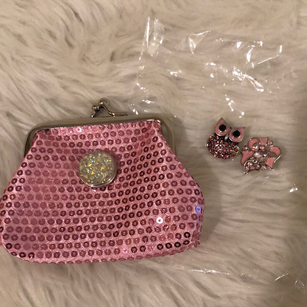 Snap Coin Purse/Pink Sequined/NWOT - Picture 3 of 9